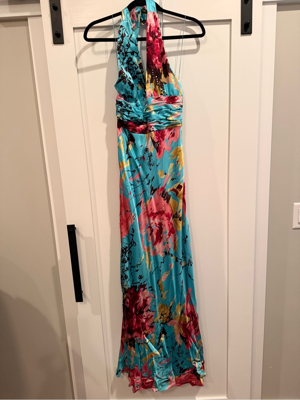Adrianna Papell Occasions Floral Halter Evening Gown – Size 6